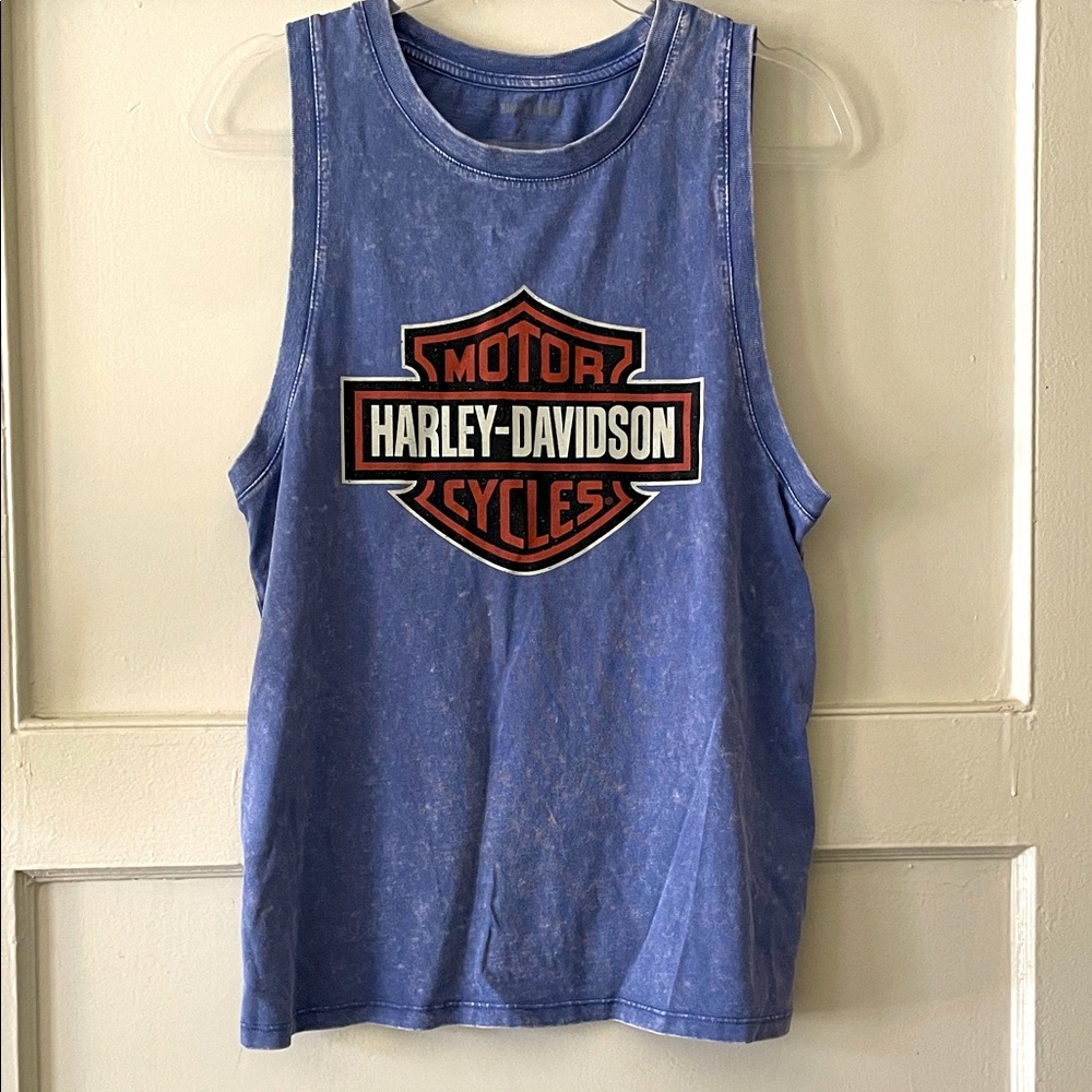 Harley-Davidson Distressed Muscle Blue Tank